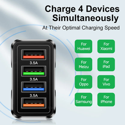 4 Ports USB Charger Quick Charge