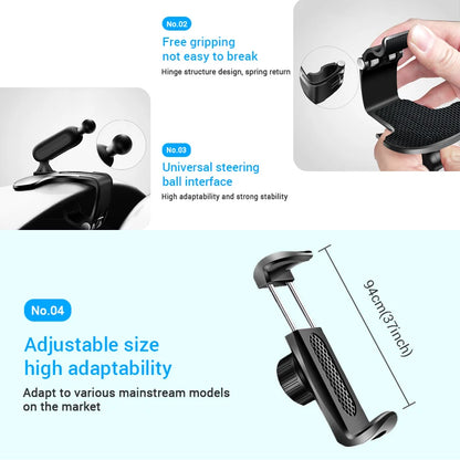 Dashboard Car Phone Holder ABS Mobile Phone Sun Visor Holder Auto Rear View Mirror Phone Support 360 Degree Rotation Accessories