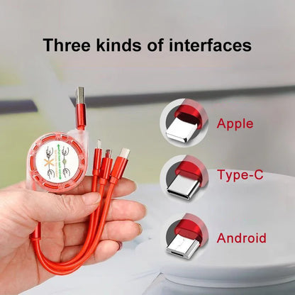 3 in 1 USB Cable For Lightning Type C Micro USB Fast Charging Cable For iPhone 14 Charger Android Phones Quick Charge