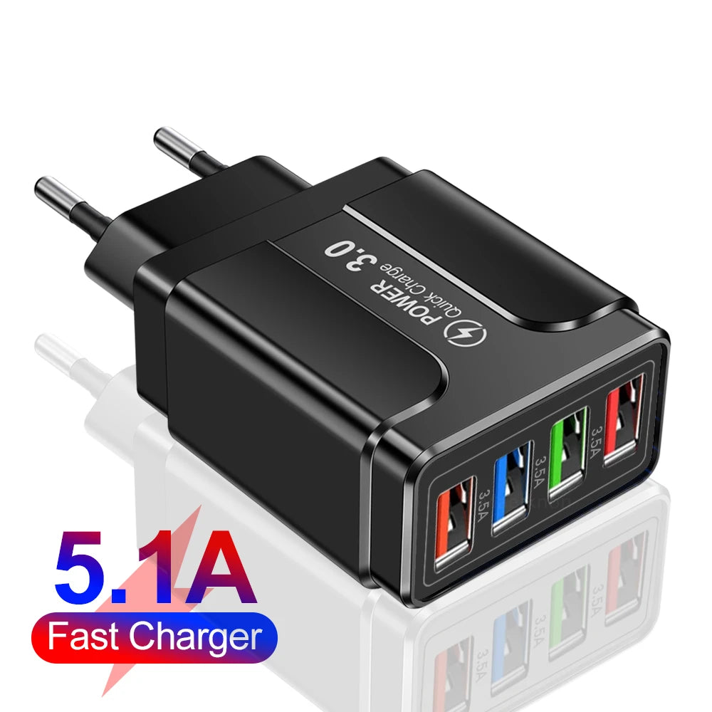 4 Ports USB Charger Quick Charge