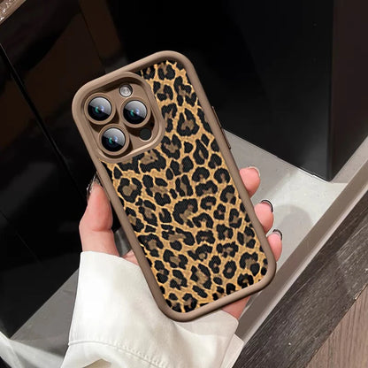 Fashion Retro Leopard Print Phone Case For iPhone 15 14 13 12 11 Pro Max X XR XS Max 7 8 Plus Shockproof TPU Soft Back Cover