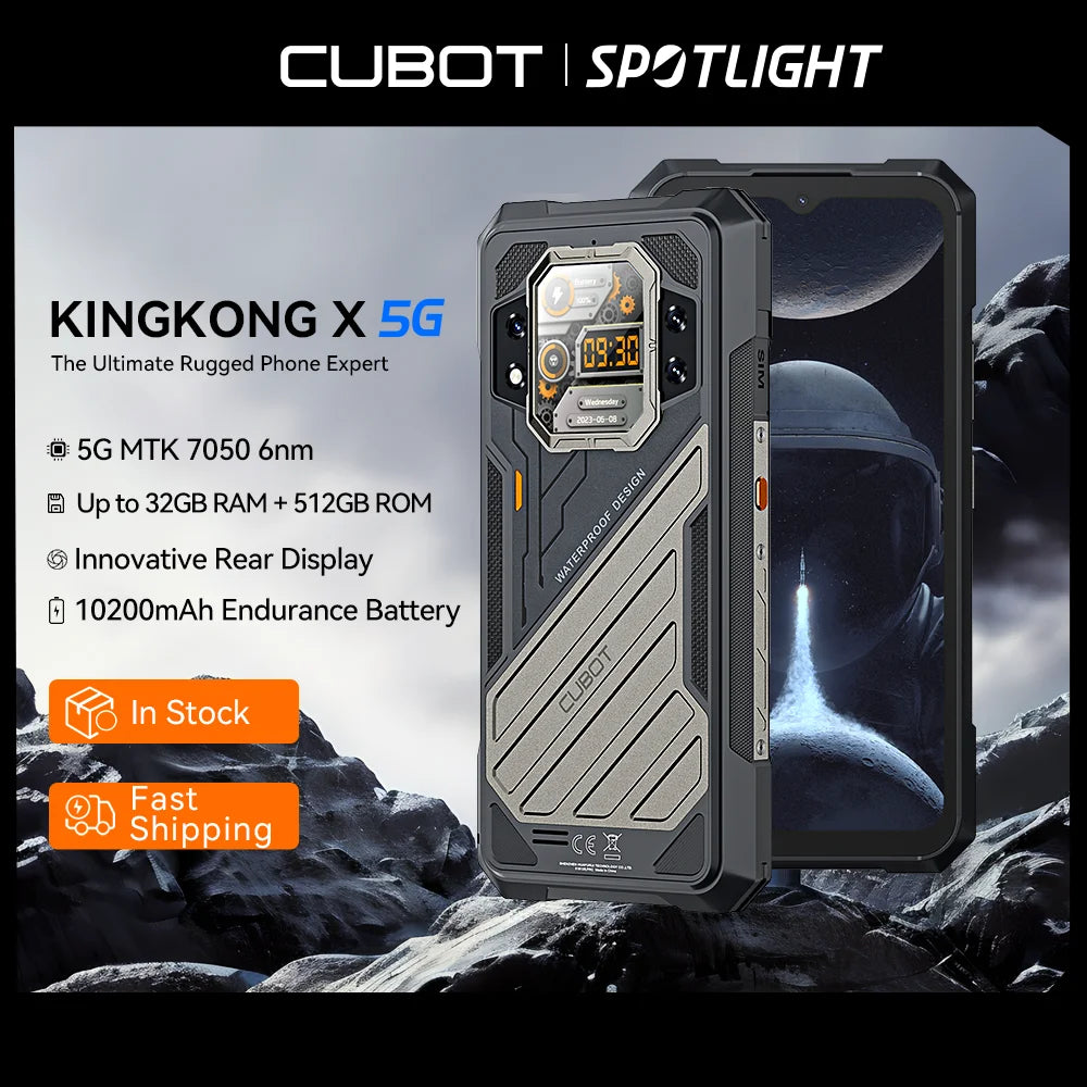 [World Premiere] CUBOT KINGKONG X, Rugged Smartphone 5G, 32GB RAM+256/512GB ROM, 10200mAh, 120Hz Screen, NFC, WiFi 6