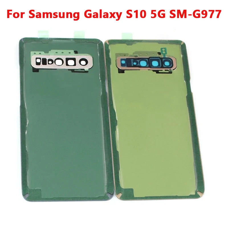 New Battery Back Cover For Samsung Galaxy S10 5G SM-G977 Back Cover 3D Glass Panel Rear Door Housing Case Adhesive Camera Lens