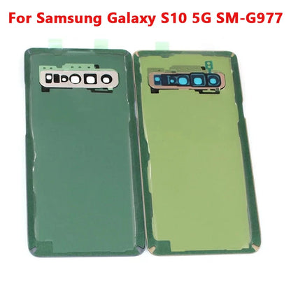 New Battery Back Cover For Samsung Galaxy S10 5G SM-G977 Back Cover 3D Glass Panel Rear Door Housing Case Adhesive Camera Lens