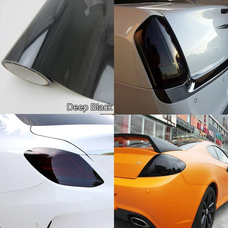 Smoke Matte Black Car Headlight Film Tint Taillight Fog Light Vinyl Film For Headlights Rear Lamp Tinting