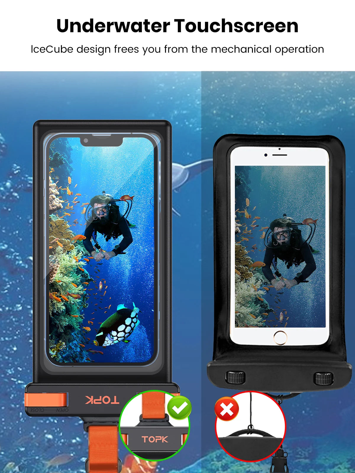 Waterproof Phone Pouch,[Underwater Screen Touchable] 
Waterproof Phone Case Compatible for Mobile Phone Up to 7.0 inch