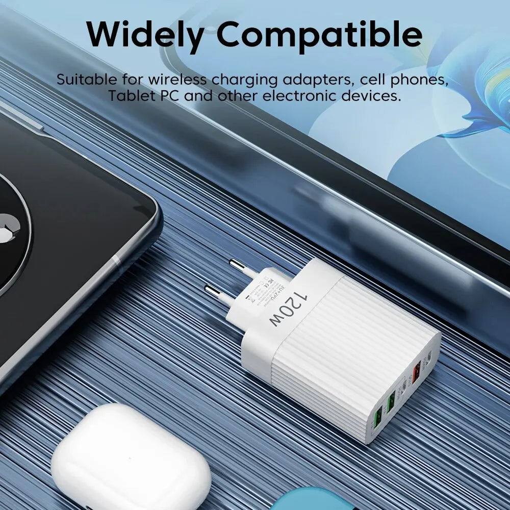 5 Ports USB Type C Charger 120W Fast Charging