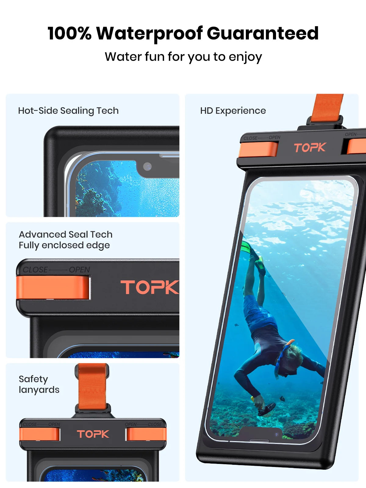 Waterproof Phone Pouch,[Underwater Screen Touchable] 
Waterproof Phone Case Compatible for Mobile Phone Up to 7.0 inch