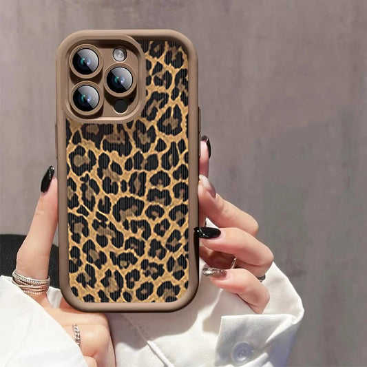 Fashion Retro Leopard Print Phone Case For iPhone 15 14 13 12 11 Pro Max X XR XS Max 7 8 Plus Shockproof TPU Soft Back Cover