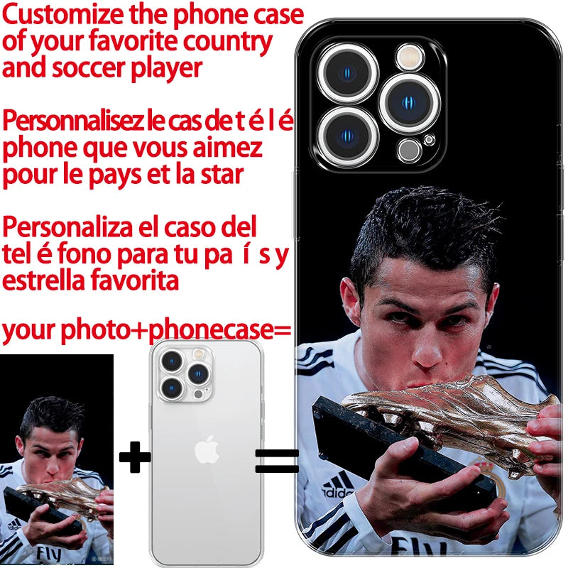 Custom Football Star Phone Case Kylian Mbappé Phonecase for IPhone 12 13 14Pro SE2 11 Pro XS MAX XR Iphone 15 Phonecase