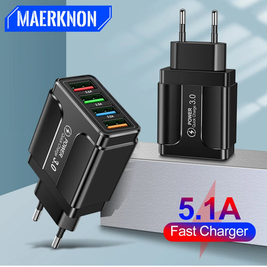 4 Ports USB Charger Quick Charge