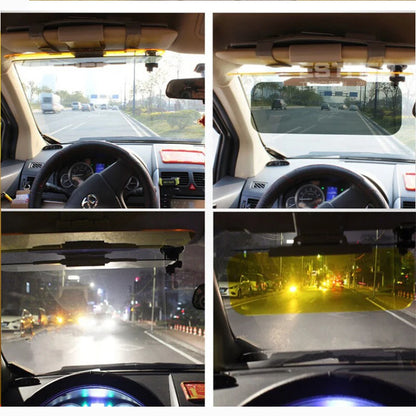 Car Sun Visor HD Anti-UV Day Night Anti-dazzle Goggles Clip-on Driving Vehicle Shield for View Visor Rotatable Driving Mirror