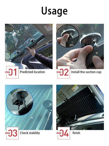 70cm/46cm Car Window Sunshade Curtain Sun-proof Heat Insulation Shields Retractable Window Sun Shades Universal Auto Sunshade