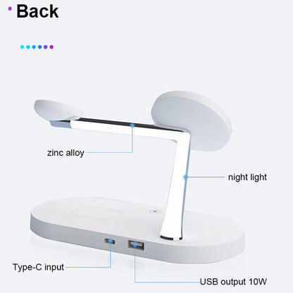 3 in 1 Wireless Charger Stand Magnetic For iPhone 12 13 14 15 Fast Charging Station for Apple Watch 9 8 7 6 5 Airpods 2 3 Pro