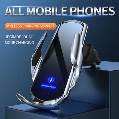 Car Wireless Charger Magnetic Automatic Car Mount Phone Holder For iPhone Xiaomi Samsung Infrared Induction Fast Charging