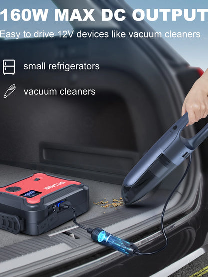 Buture 5 in 1 Car Jump Start  Air Compressor 26800mAh Power Bank Portable Battery Booster Digital Tire Inflator with 160W DC Out