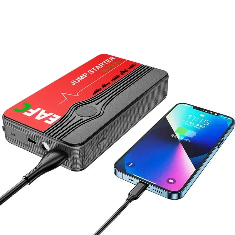 12V Portable Car Jump Starter Auto Battery Booster Charger Car Emergency Booster Power Bank Starting Device